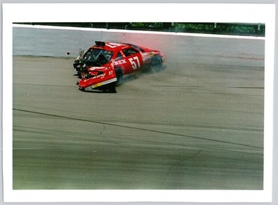 Race Car Crash Silver Gelatin Print Late 20th Century Action Photo Sports