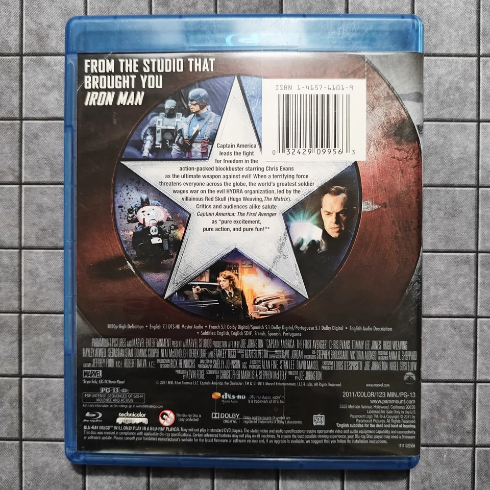 Captain America: The First Avenger - (Blu-ray, 2011) - Marvel - EXCELLENT - Image 3 of 3