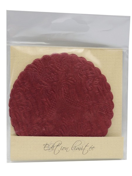 Paper+Design 12 Zellstoff Untersetzer GepräGt ø 10 Cm Edition LimitèE Dunkel Rot-image