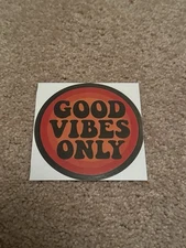 Good Vibes Only Retro Circle Sticker 3.15” Vinyl Decal Hippie Aesthetic Positive
