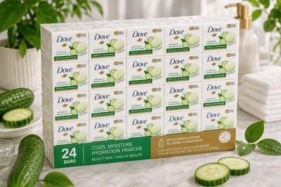 Dove Cool Moisture Size Soap 0.88 oz 24-Pack Bulk for Home & Travel