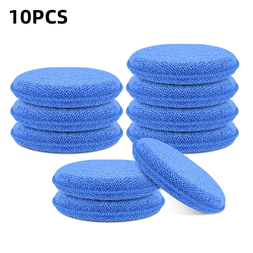 5" Car Microfiber Foam Sponge Applicator Pads Car Buffing Polish Wax Cleaner 10X