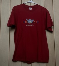 VTG HANG LOOSE HAWAII RED MAROON SURF GRAPHIC T-SHIRT UNISEX LARGE ANVIL