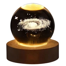 3D Crystal Galaxy Ball Lamp USB Night Light Planet Projection Home Decor Gift