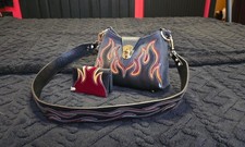 Ultra Flame by Flames the Brand set ▪︎ 100% leather handbag, strap and wallet