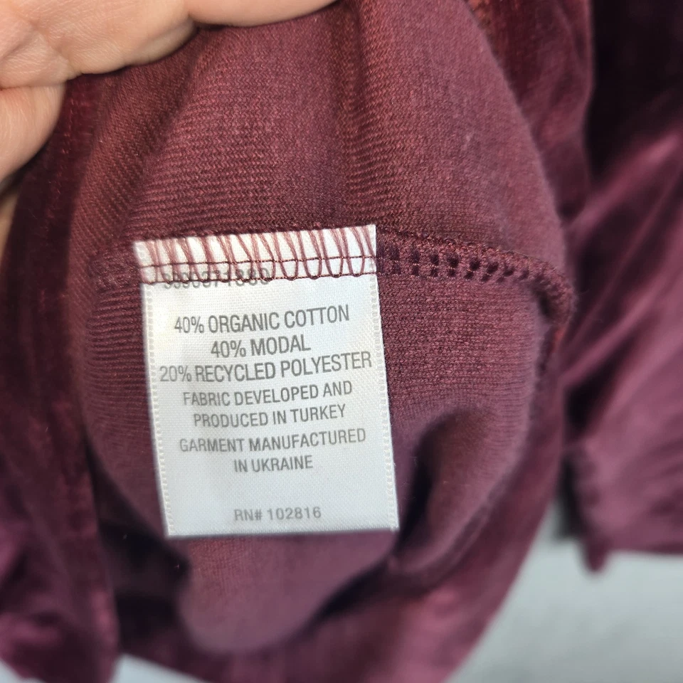 Garnet Hill Womens Velour Pullover Long Dolman Sleeve Crew Neck Top XL Purple - Image 4 of 4