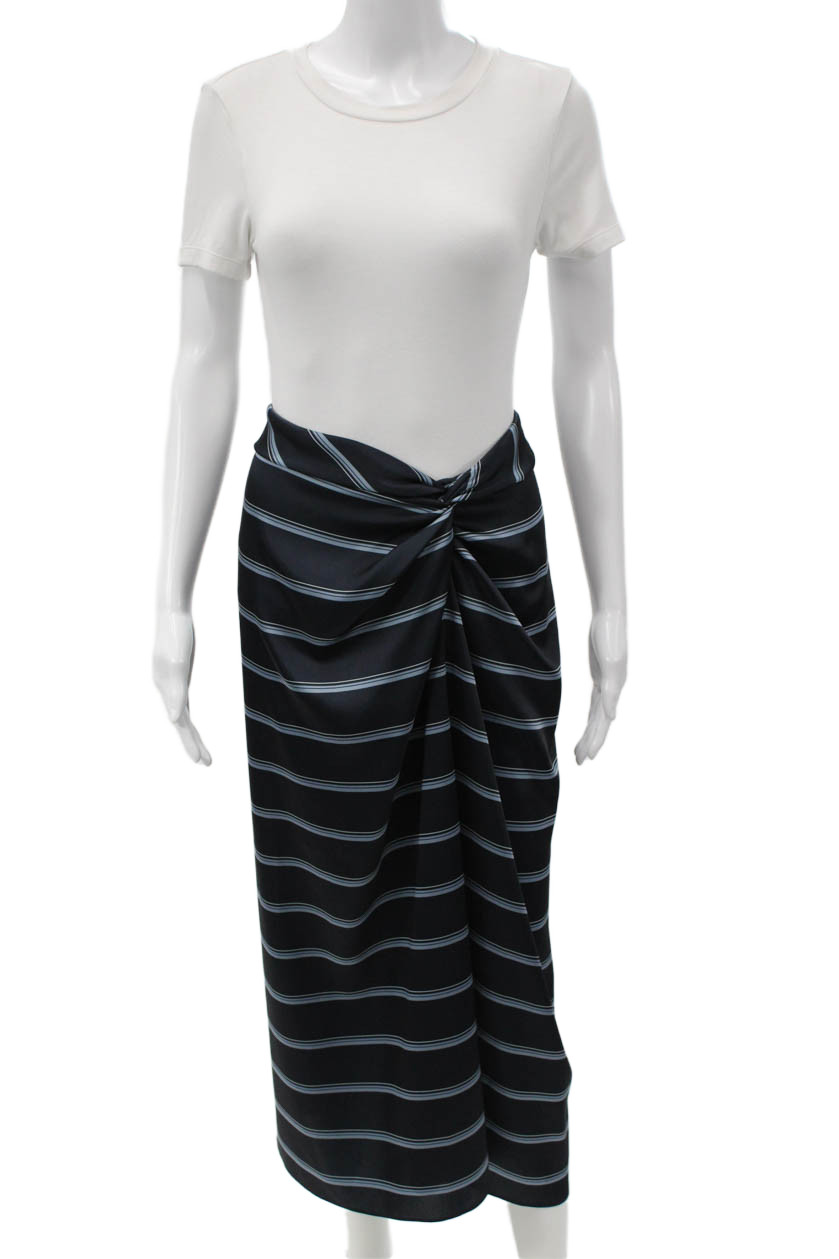 Vince Womens Wrap Maxi Striped Black Polyester Skirt Size 8Free Shipping in US $100+ Orders | $6.95 Orders Below