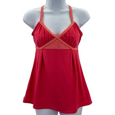 Lululemon Rehearsal Coral Athletic Cross Back Yoga Pilates Tank Top Built in Bra