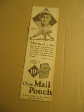Rube Bressler Cincinnati Reds baseball Mail Pouch Tobacco 1928 newspaper ad