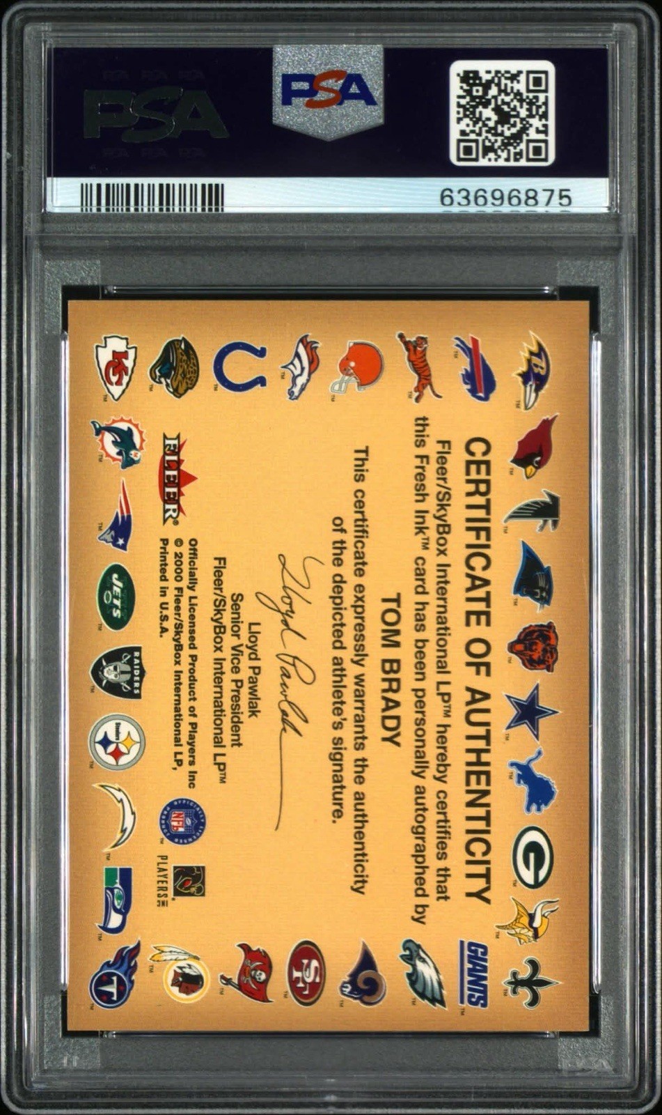 TOM BRADY 2000 FLEER AUTOGRAPHICS AUTO ROOKIE PSA 7 NEW ENGLAND PATRIOTS 🔥 view 2