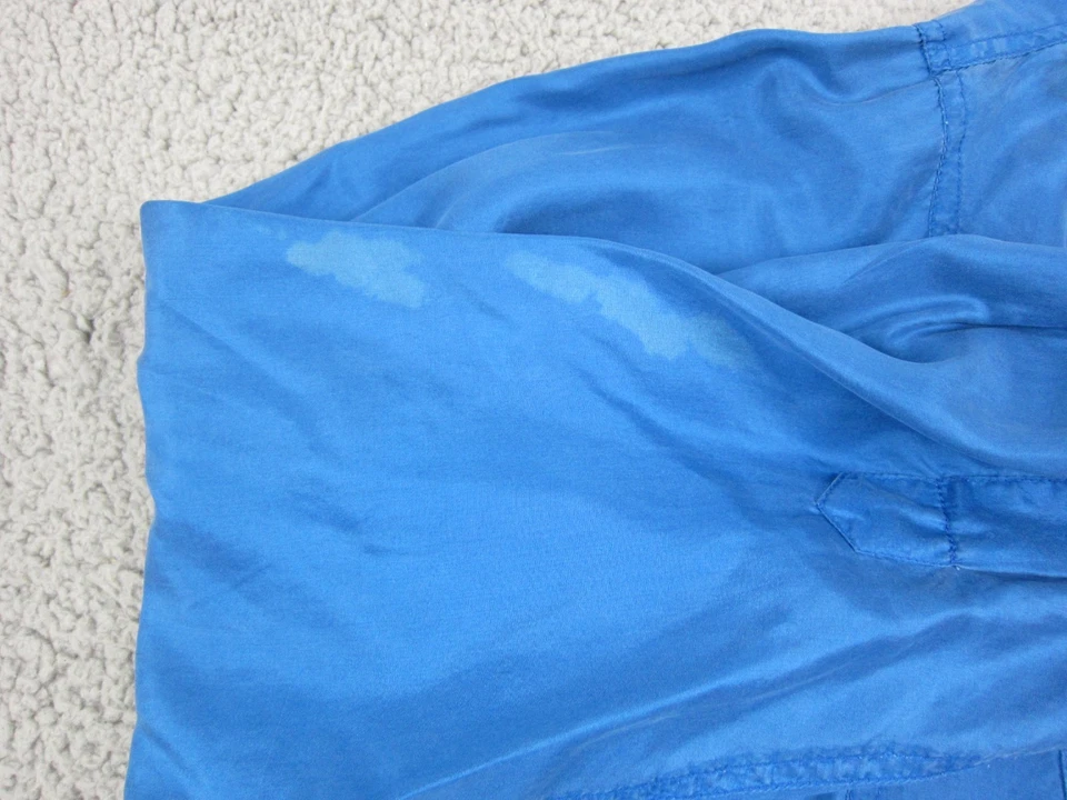 Camisa De Colección Bogari 100% Seda Para Hombre Mediana Azul Abotonada Disco Ocio Años 90 Y2K Foto 3 de 4