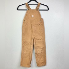 Carhartt Unisex Kids' Canvas Bib Overalls 4T Toddler Brown Tan 100 Cotton