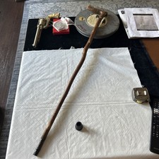 VTG Natural Hard Wood Hand made Knotty 35" Walking Stick Cane Natural Handle