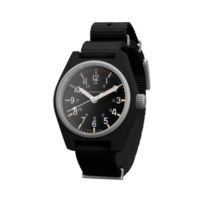 MARATHON 34mm Black General Purpose Quartz with MaraGlo (GPQ) High-Impact Compos