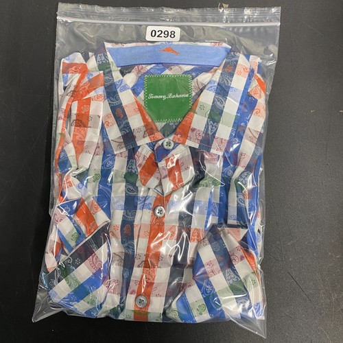 Tommy Bahama Paisley kariertes geknöpftes Hemd Herren Large Langarm mehrfarbig - Bild 11 von 11