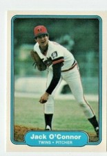 1982 Fleer Baseball Card # 557 Jack O'Connor - Twins