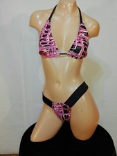 Exotic dancer stripper medium multicolor bikini dance outfit - dancewear