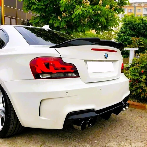 BMW 1 Series Coupe E82 1M Gloss Black Rear Hick Kick PSM Ducktail Spoiler Wing - Picture 3 of 9