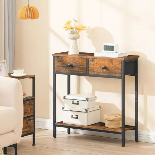 HOOBRO Konsolentisch Beistelltische mit Ablage Sofatisch Flurtisch Sideboard - Bild 29 von 43