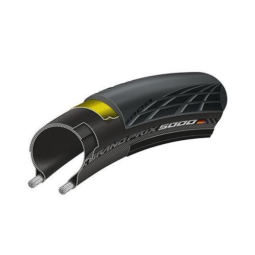 Pneu velo route 700x23c Continental GP 5000 noir tringle souple 23-622