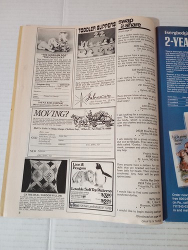 Crafts N Things March April 1981 Dough Art Plaque, Crocheted Eggs And Basket - Picture 6 of 12