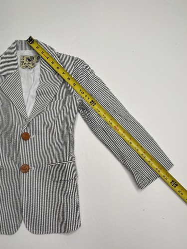 Tom & Drew seersucker blazer blue & white boys sz 6 - Picture 4 of 8
