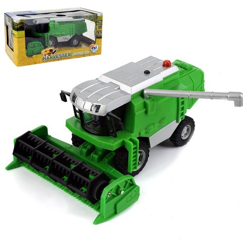 Farm Tractor Front Harvester Diecast Metal Tractor Model Toy Light Sound Green - Picture 3 of 15