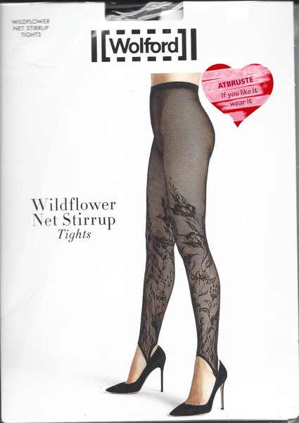Wolford Wildflower Net Stirrup Tights • Xs • Black ... Steghose Aus Zartem Netz-image