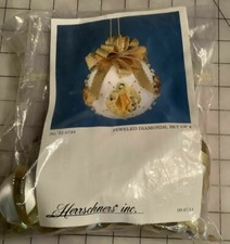 NEW-Herrschners Beaded Ornament Kit Jeweled Diamonds Set Of 4, No 51-6744