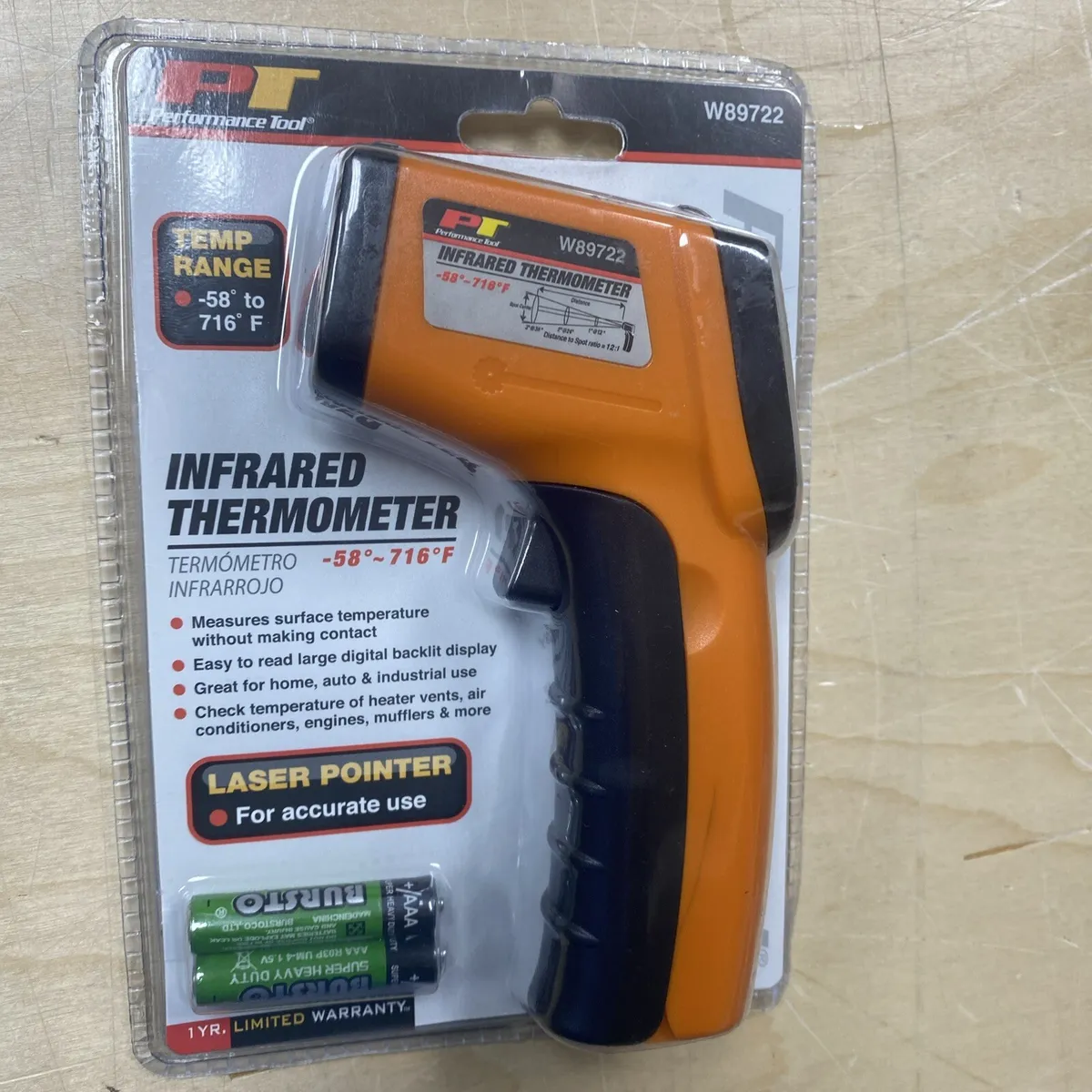 PT Performance Tool Infrared Thermometer W89722 V3 New (h)