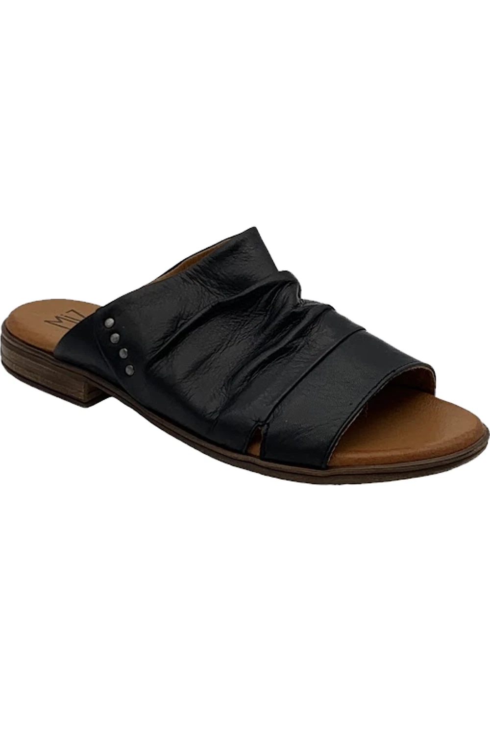 Miz Mooz Leather Slide Sandals Dandelion Black