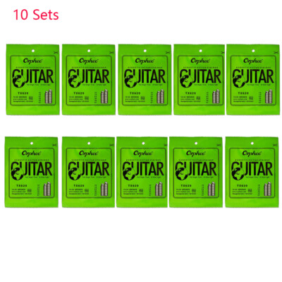 10 Sets 60pcs Orphee TX620 Acoustic Guitar Strings Replacement .010-.047 I8J7