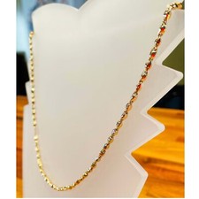 18K Gelbgold Halskette Unisex &ndash; Handgefertigte Kette f&uuml;r Herren und Damen