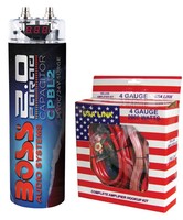 Boss Cpbl2 2 Farad Car Digital Voltage Capacitor Power Audio Cap + 4 Ga Amp Kit on sale Boss Cpbl2 2 Farad Car Digital Voltage Capacitor Power Audio Cap + 4 Ga Amp Kit on sale