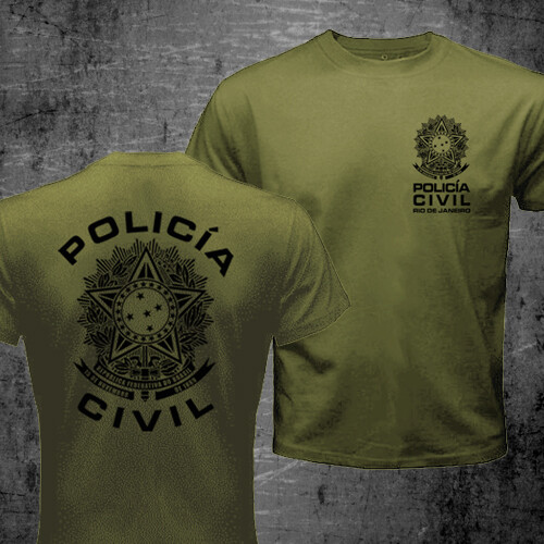 T-shirt Brazil Policia Civil Rio de Janeiro Police - Foto 13 di 13