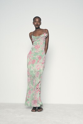 ZARA FLORAL PRINT SLIP DRESS - MULTICOLORED SIZE LARGE 8192/752 | eBay