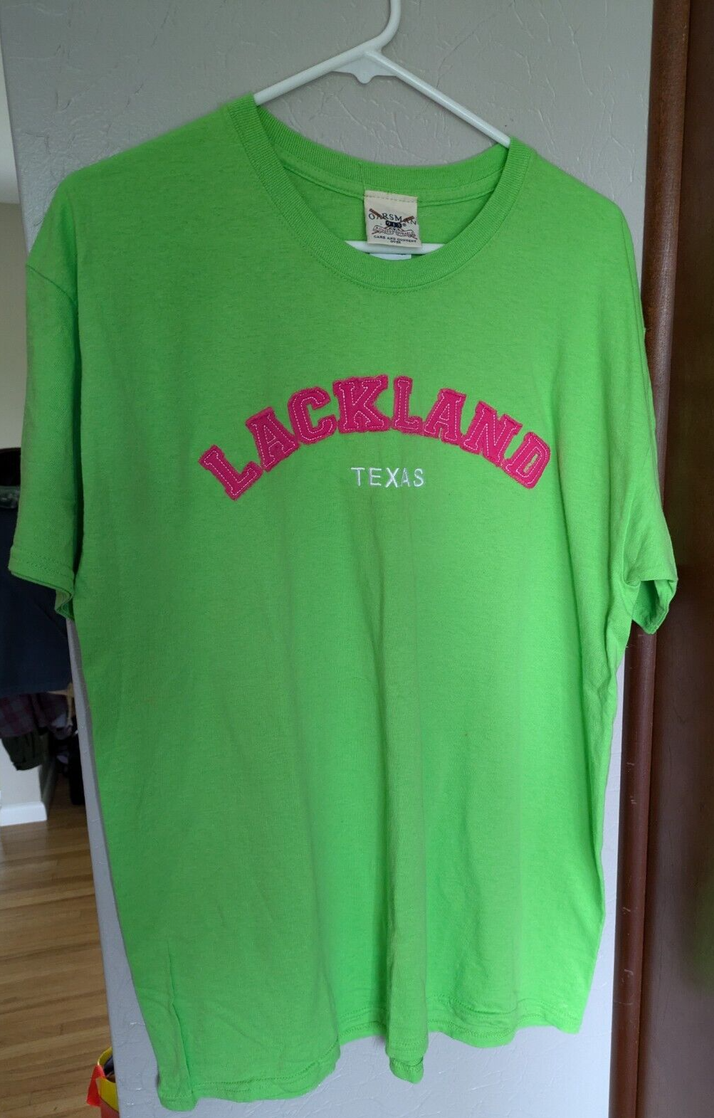 FILA T shirt Rearsman verde lime rosa marca US Air Force taglia L NUOVA! LACKLAND Texas