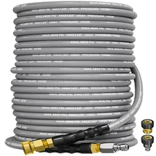 200FT  3/8" 4800PSI Pressure Washer Hose with Swivel Quick Connect Max 248°F