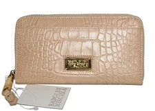 NWT Badgley Mischka Nicole Zip Around Wallet Italian Clutch Leather MSRP $178