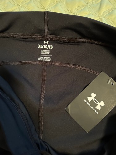 Men's UA Running Graphic Tights - Compression Size XL 1374703 Black Zip @ Ankles - Picture 2 of 5