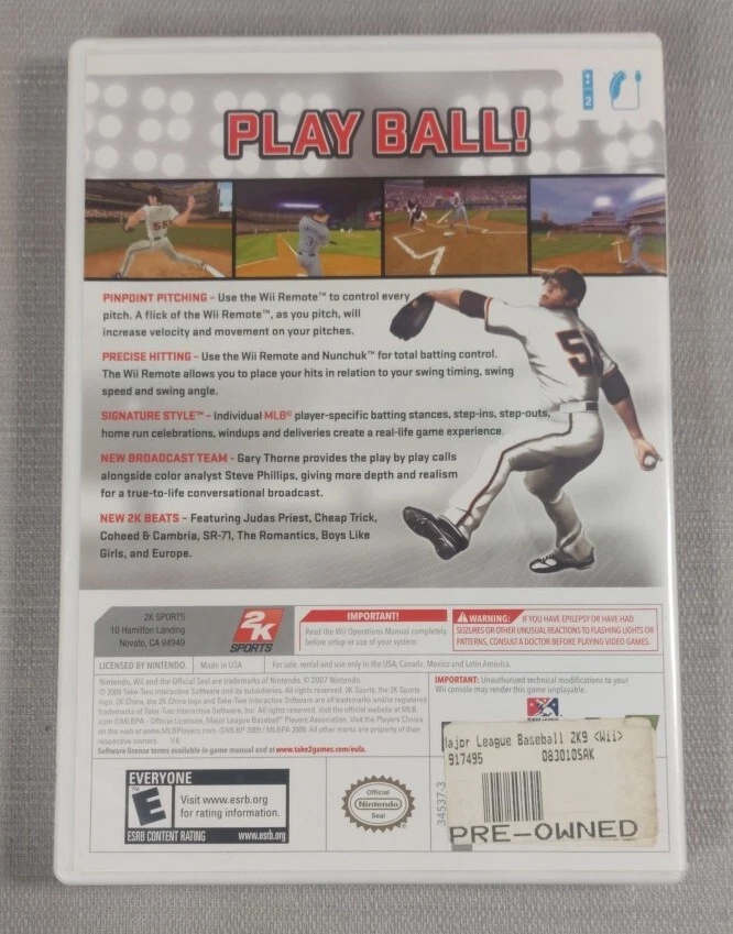 Nintendo Wii Major League Baseball 2K9 Game - Image 3 of 3
