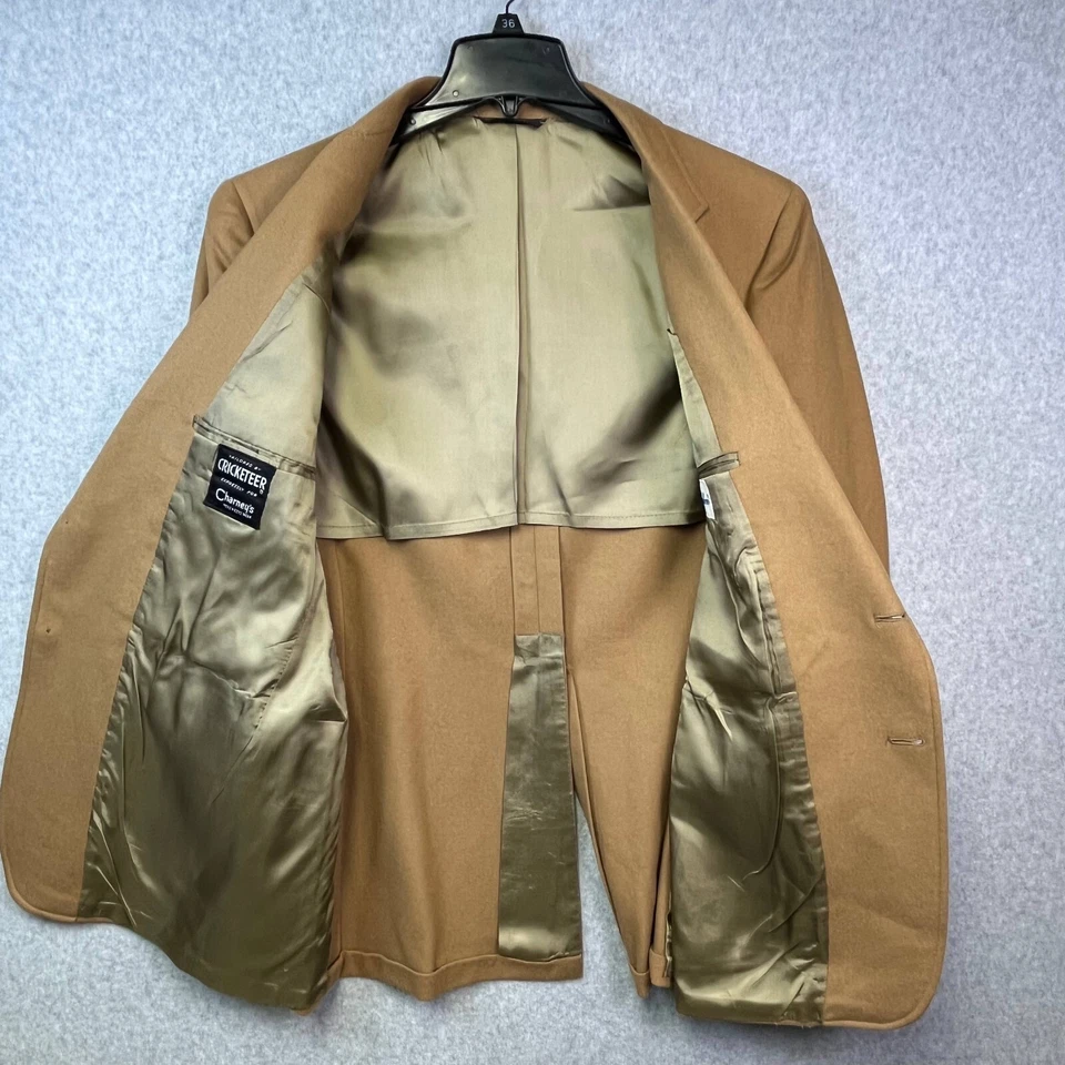 Blazer Wimbledon Para Hombre 44 Lana Camel Cricketer Abrigo Deportivo Dos Botones Clásico Foto 3 de 4