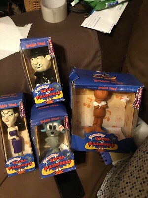 4 Vintage Bobbleheads Rocky, Bullwinkle Natasha and Boris NIB | eBay