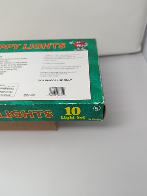 Vintage M&Ms Happy Lights Christmas Holiday 10 Light Set Christmas