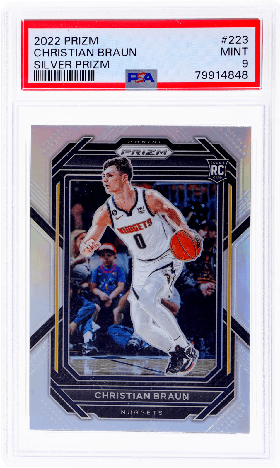 2022 Panini Prizm Christian Braun Silver Prizm #223 PSA 9 Rookie RC