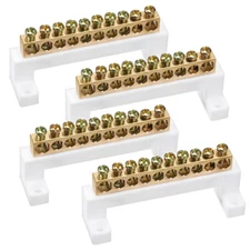 4Pcs 10 Positions Ground Wire High Bridge Design Terminal Block connector Bar-