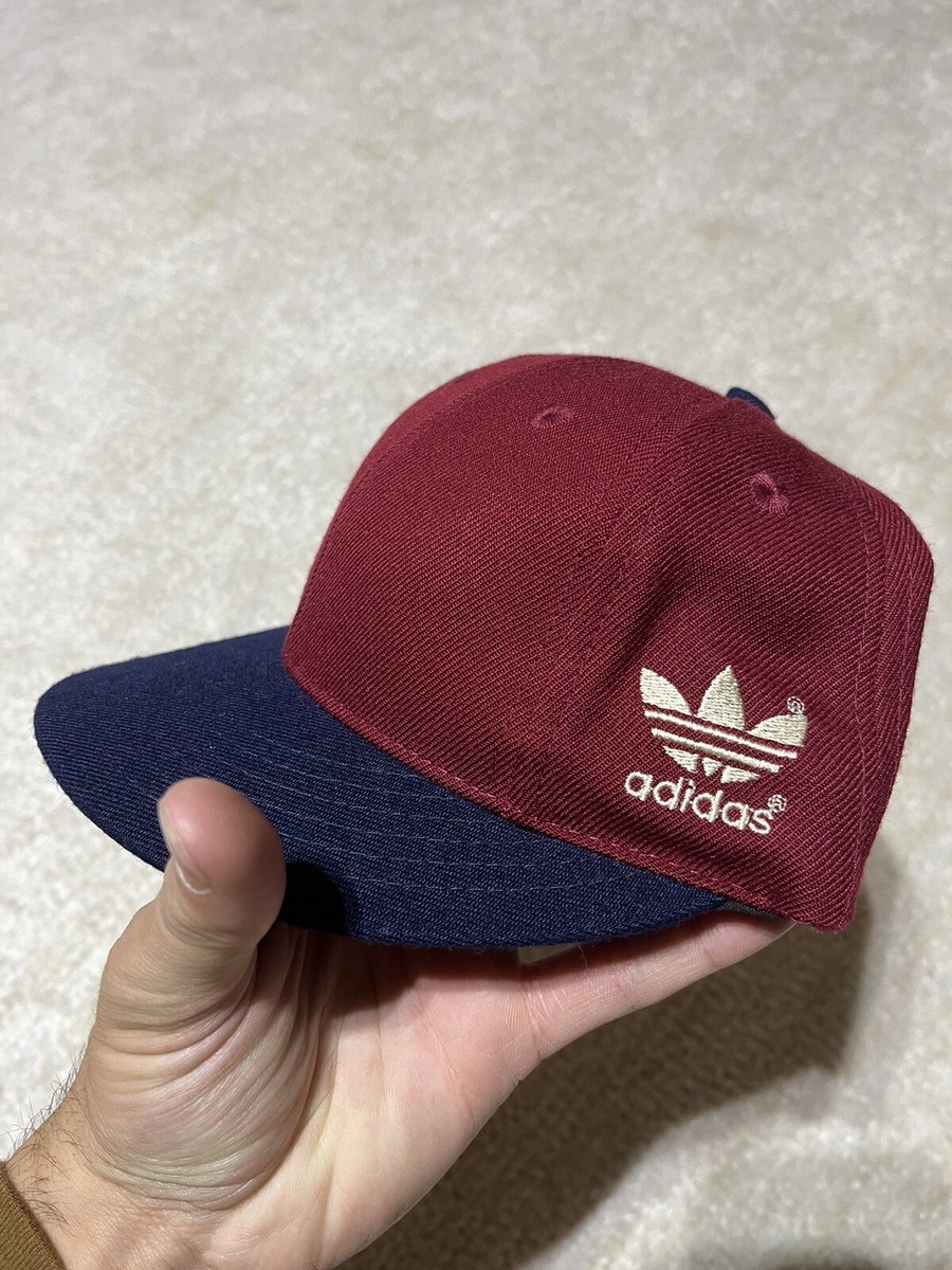 Vintage 80s Adidas Brand Sportswear Short Brim Maroon Navy Vintage 80s Adidas Brand Sportswear Short Brim Maroon Navy