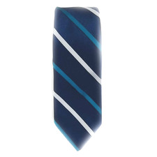 Vintage Sears Men's Store Blue Striped Polyester Tie 3 x 57