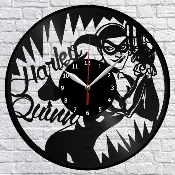 Harley Quinn Vinyl Record Wall Clock Home Decor Fan Art Original Gift