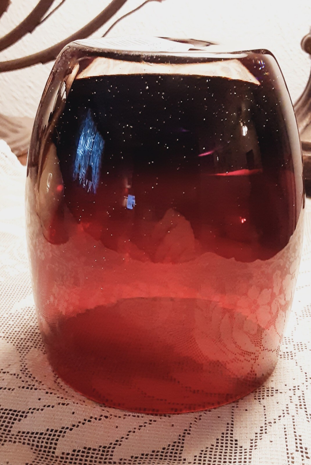 Glassybaby Grateful Red 1442 Votive Candle Holder With Original Sticker